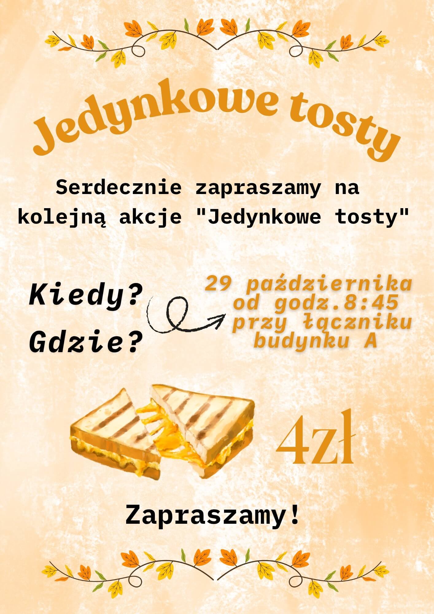 ZAPRASZAMY NA TOSTY