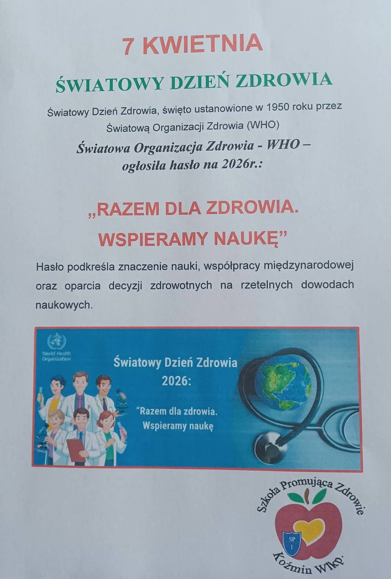 ŚWIATOWY DZIEŃ ZDROWIA